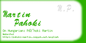 martin pahoki business card